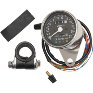 DRAG SPECIALTIES 2.4" Mini Mechanical Speedometer with LED Indicators 2210-0207