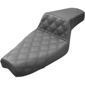 SADDLEMEN Step-Up Seat — Front Lattice Stitch - Black - XL 807-03-172